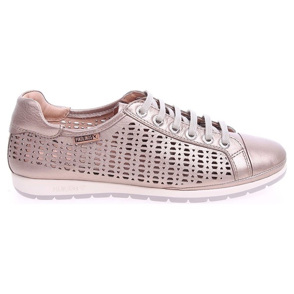 Pikolinos Perforated Bronze Gold Leather Sneakers Size 38 / US 8 - Picture 1 of 7